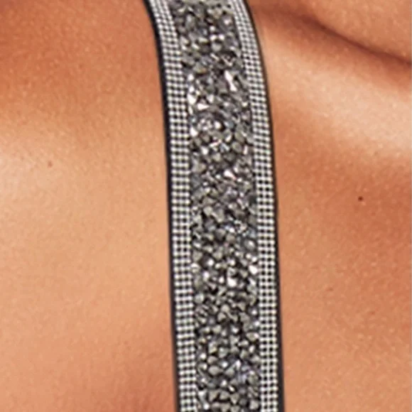 NWOT Victoria's Secret Very Sexy Green Black Tropical Bustier Rhinestone Straps - Picture 10 of 15